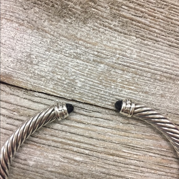 David Yurman onyx and diamond cable bracelet - Picture 2 of 2